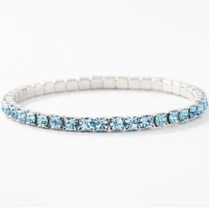 Touchstone Crystal by Swarovski March Birthstone Bracelet- Like New Condition